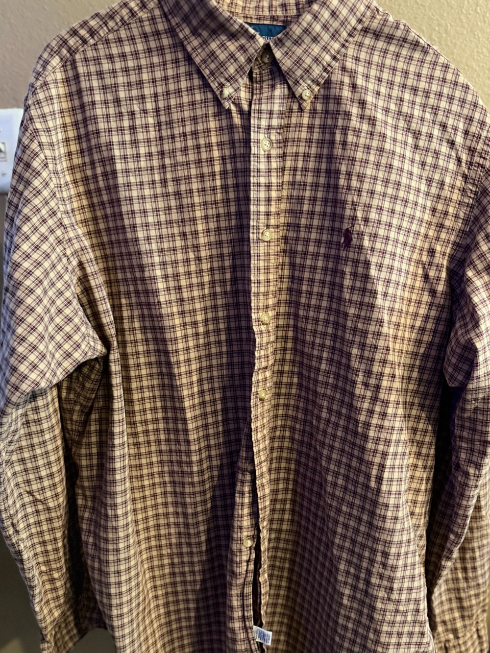 Ralph Lauren Brown and Purple Plaid Button-Down Shirt